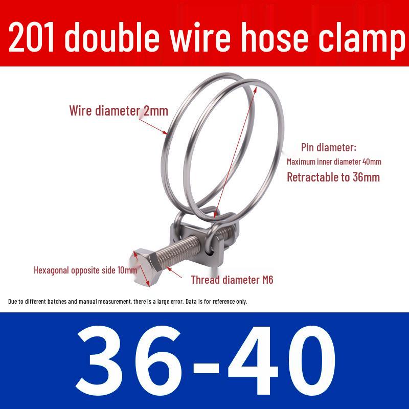 Doppeldraht-Schlauchschelle aus Edelstahl für Feuer-, Wasser-, Gasleitungen - Verdickt