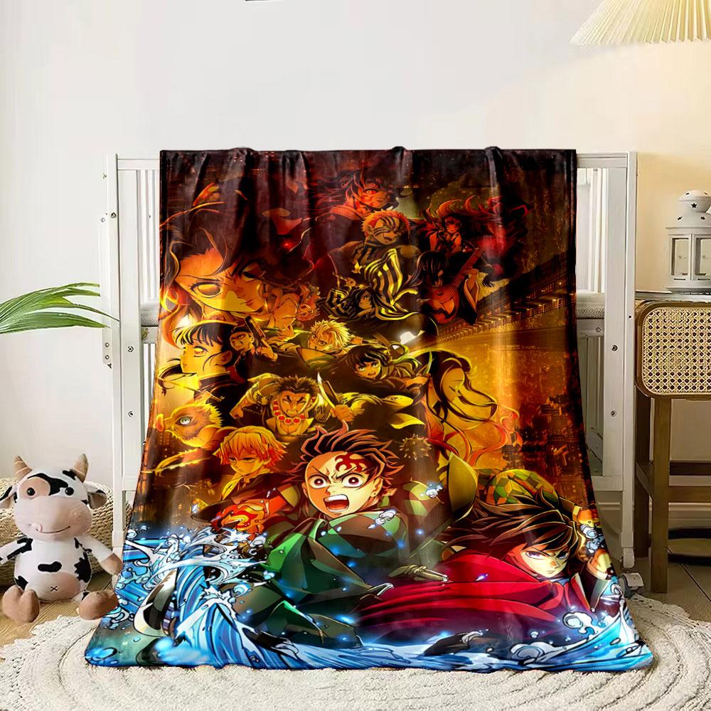 

The pattern showcases vibrant anime characters in a dynamic composition. for all seasons blanket lunch break throw gift 80cm x 120cm