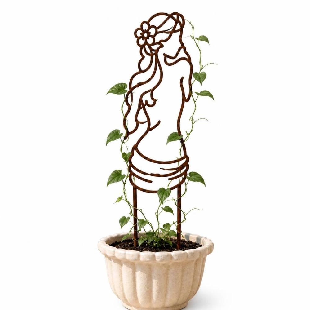 Mädchenförmige Pflanzenstütze Pfahl Ständer Wachstumsstütze Bonsai Fixierstab Blumenstütze
