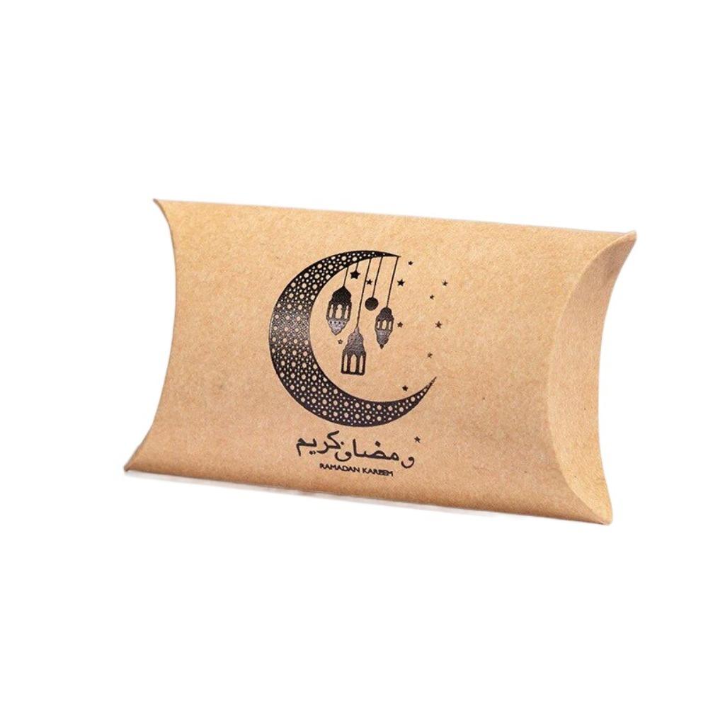 10 Peças Design de Lua Crescente Embalagem de Presentes de Ramadã Sacola de Doces Eid Mubarak Festa Muçulmana Islâmica