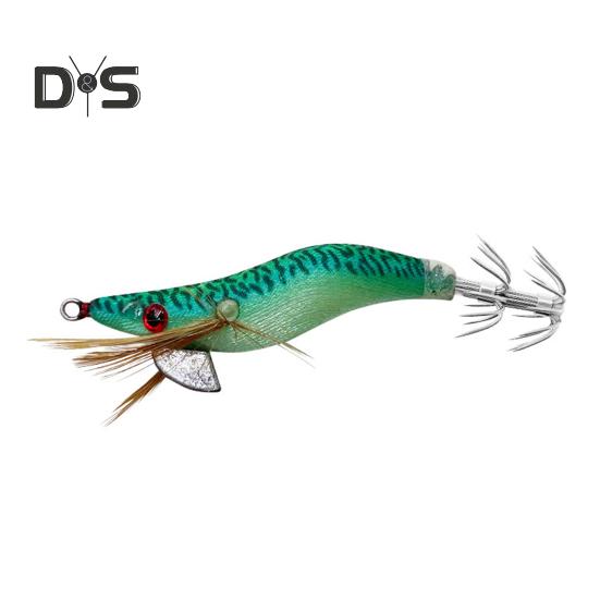 7CM/4.6G Luminous Shrimp Bait with Squid Jig Hook Sinker Realistic Bionic Artificial Lure Saltwater Freshwater Bass Walleye Trout Fishing Accessories