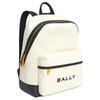 Bally Metal Hardware Letter Micro Logo Leather Backpack Unisex Backpack White 6304855