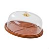 Cake Stand With Lid Bread Organizer Serving Plate Featuring Wood TPE Clear Dome For Pies Cookies