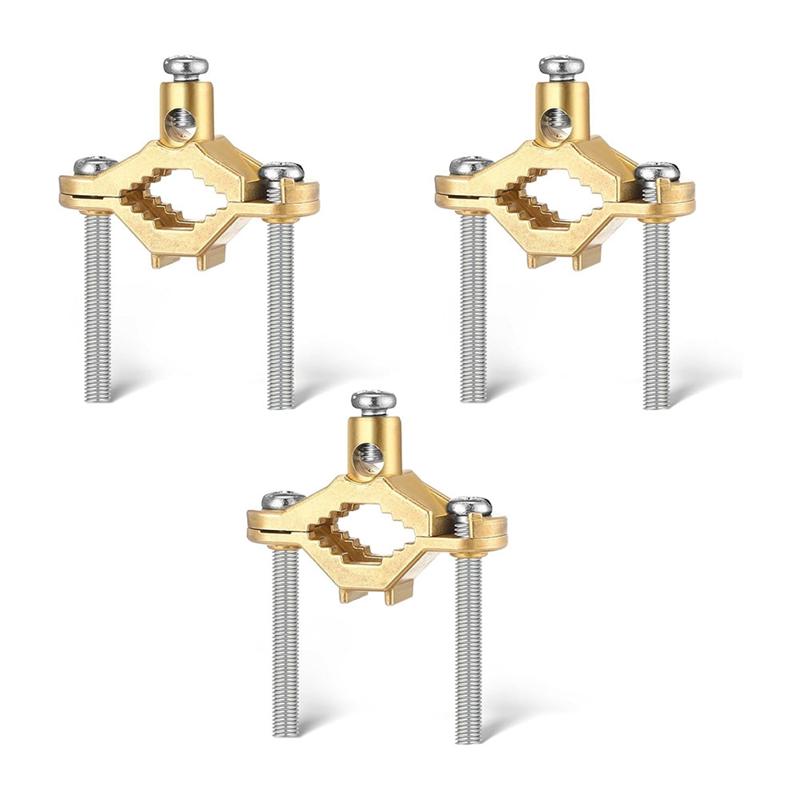 AEE4-3 Pcs Ground Clamp 1/2-1 Conduit Fitting, Copper Alloy Wire Clamp Conduit Fitting, For Bonding Ground Wire To Water Pipe