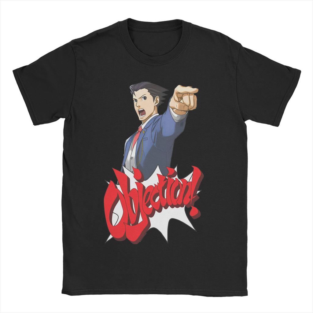 Ace Attorney Videospiel Phoenix Wright T-Shirts für Männer Frauen Vintage Reines Baumwoll-T-Shirt O-Ausschnitt Kurzarm T-Shirts Tops
