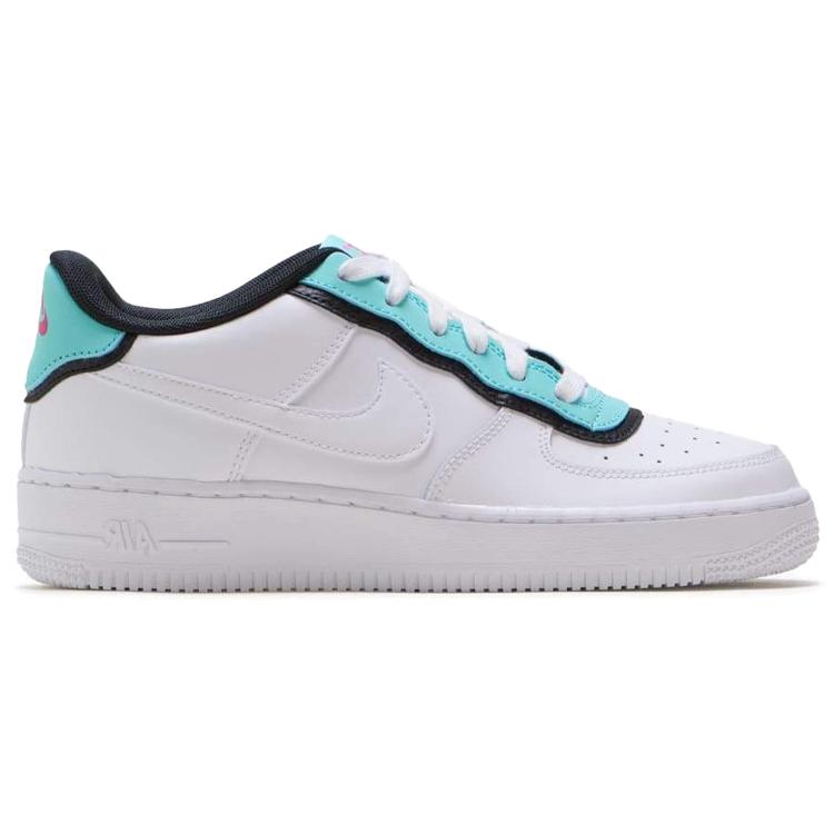 New Nike Air Force 1 Low Double Layer Aqua Black GS BV1084-100