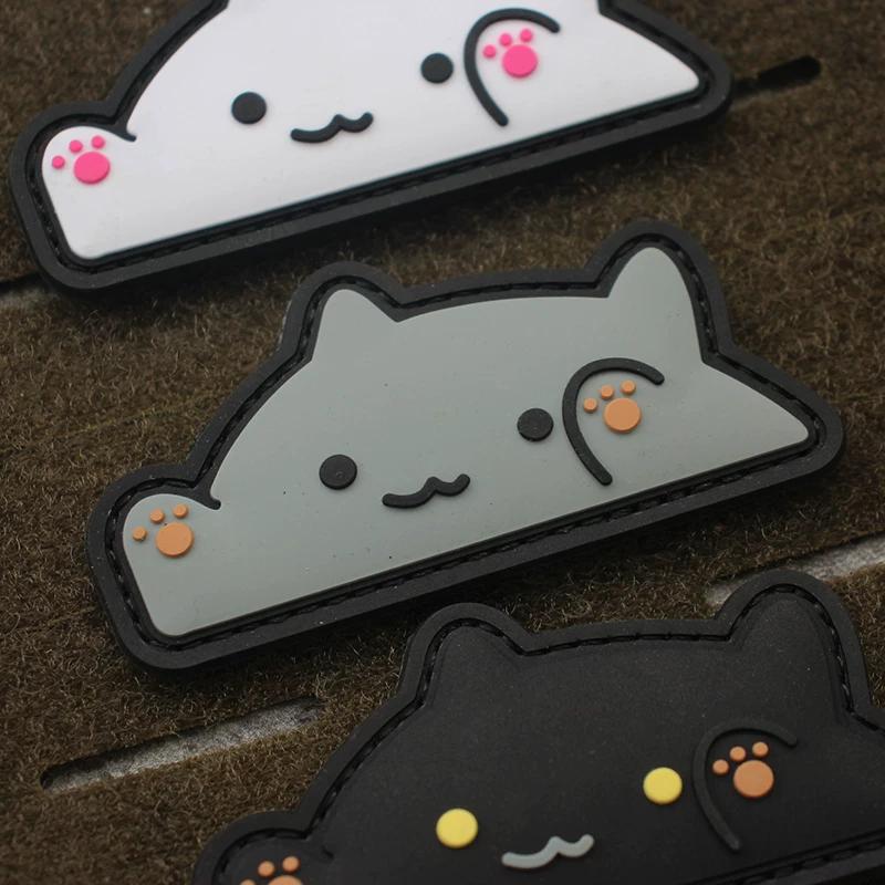 3D three-dimensional cute cat Velcro stamp PVC plastic armband bag sticker clap cat expression cat creative magic stamp