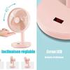 Ventilateur de Table - E.F.Connection - Rose - 4 Vitesses - Batterie Rechargeable
