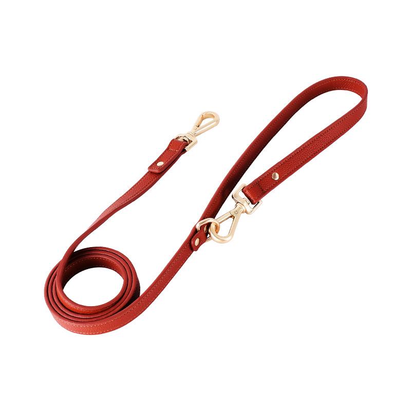 

Premium Leather Dog Leash and Collar for Medium and Large Dogs 150x2.0 cm червоний