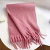 White mohair solid color scarf girls Korean autumn and winter new soft waxy warm extended scarf shawl