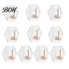 Acrylic Hexagon Hooks Adhesive Hooks, Hexagonal Wave Shape, No Drilling Easy Dorm Room Wall Installation Hook, Modern Style Clear for Bathroom Kitchen