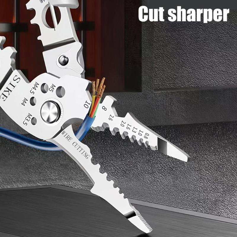 High Carbon Steel Wire Stripping Pliers with Built In Safety Lock for Easy Storage and Portability Home & Industrial Use