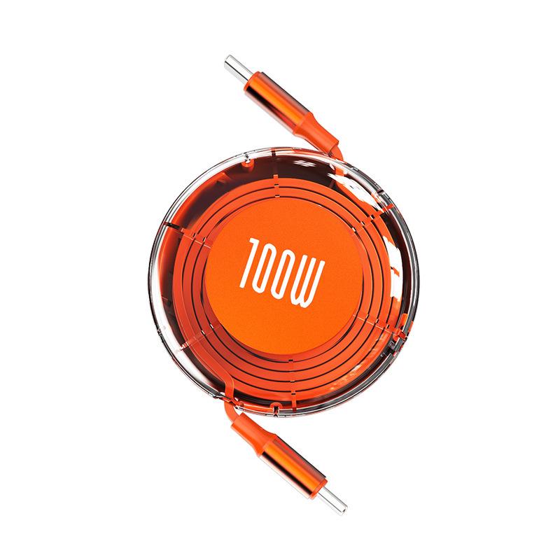 Wysuwany szybki kabel ładujący 100W C-to-C: Rozciągliwy, Wielofunkcyjny i Przenośny do Użytku w Samochodzie