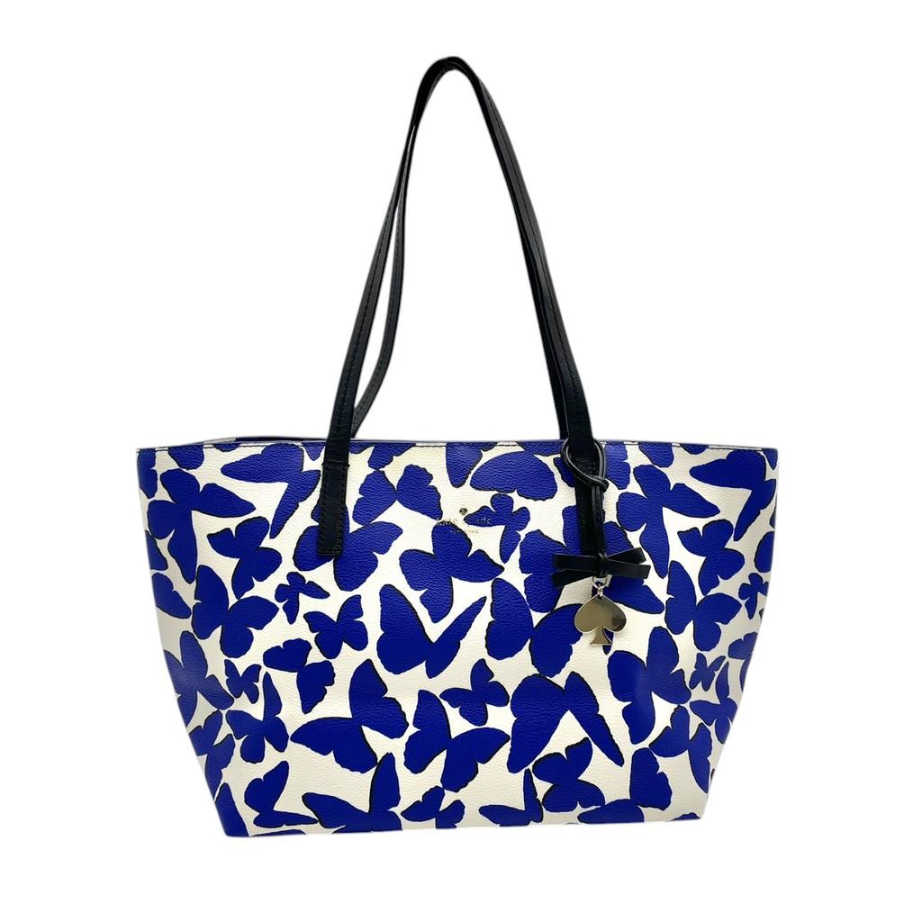 Used Kate Spade Tote Bag Hawthorne Lane RyanTote Bag Blue/white Coated Canvas/leather Women
