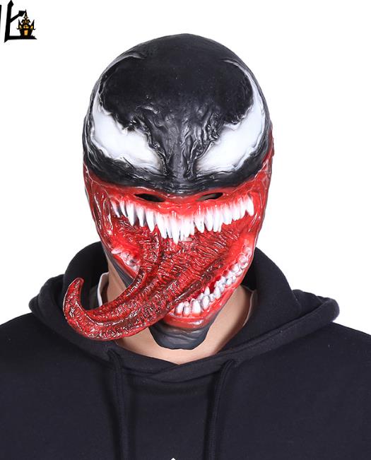 Superhrdina Film Cosplay Hlava Kryt Hrůza Maska Monstrum Kostým Na Halloween Párty Strašidelný Dům Žert Prop Jazyk Dlouhý