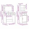 Makeup Table with Mirror Lighting 2 pcs Brown Particleboard