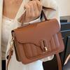 Autumn retro portable small square bag new popular texture commuter shoulder bag fashion messenger women's bag