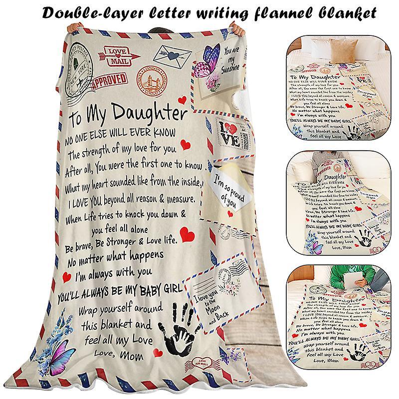 To My Daughter from Mom Envelope Fleece Blanket Customizable Patterns The Best Gift for Mothers Day New