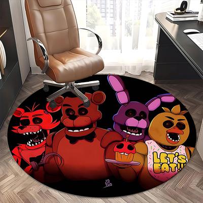 Freddy Fazbear's, Five Nights at Freddy's Stuhlmatte Runder Teppich Büroteppich, Rutschfest, Geeignet für Wohnzimmer, Schlafzimmer,Dekor1205880a
