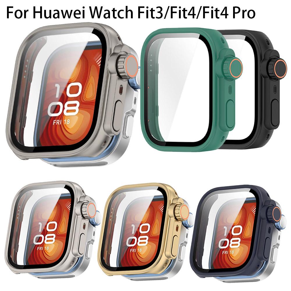 Bytt til Ultra Full Beskyttelsesdeksel for Huawei Watch Fit 3 4 Fit4 Pro Skjermbeskytterdeksel Herdet Glass Oppgrader til Ultra 2
