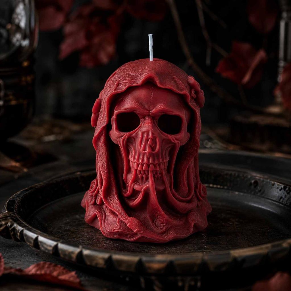 Halloween Skeleton Scented Candle Decorative Wax Figurine Unique Skull Shape Aromatherapy Candle for Home Decor Gift