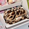 Leopard Print Pencil Case Large-capacity Fluffy Pencil Case Student Pencil Box Storage Makeup Bag
