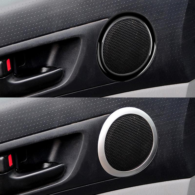 for 12-15 Toyota Tacoma interior modified piano black front door horn ring decoration sticker