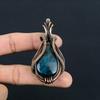 Neon Blue Apatite Gemstone Handmade Copper Wire Wrap Jewelry Lovely Pendant For Her