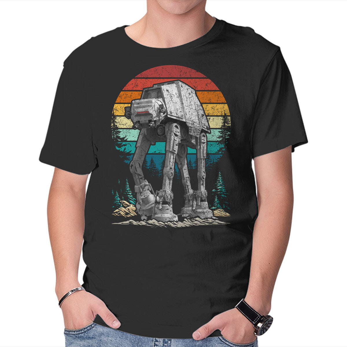 Unisex Crew Neck T-Shirt The Walker Vintage Graphic Short Sleeve Casual Tee XL