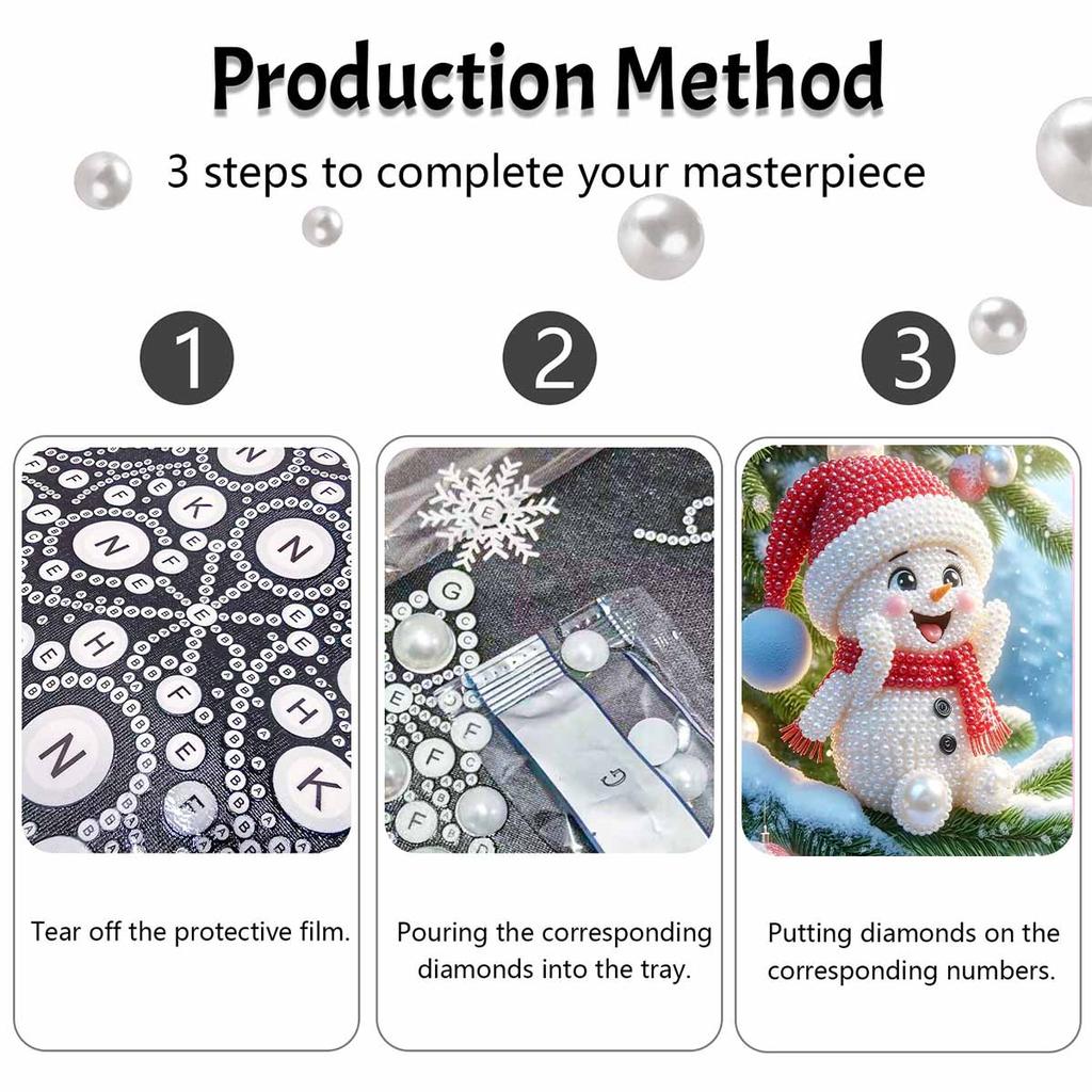 Christmas Snowman Pearl Painting Art Painting Kit Handmade Diy Home Decoration Painting