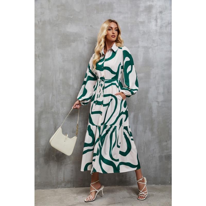 Printed Casual Shirt Dress for Women