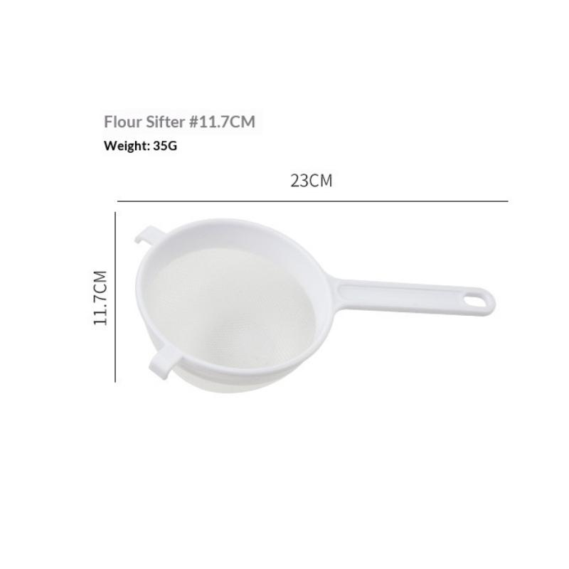 1Pcs Plastic Fine Mesh Spoon Strainer with Handle Kitchen Nut Milk Filter Flour Sieve Soy Milk Coffee Coffee Making Tools
