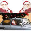 LOMIMOS 2PCS Christmas Car Rear Window Sticker,PVC Self-Adhesive Hush Gesture Santa Claus Funny Vehicle Decal Window Cling Decoration (12 X 12’’)
