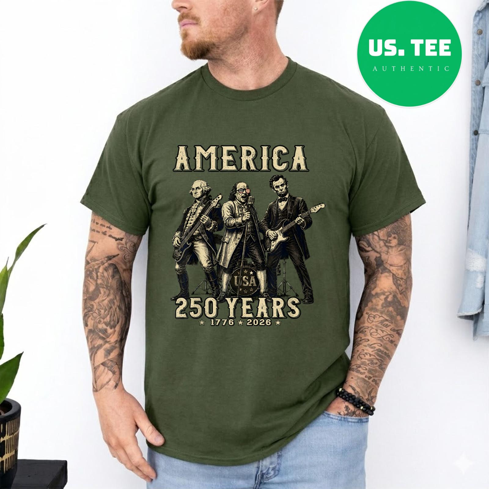 Franklin s Founding Fathers Band - 250 Years USA T-Shirt S разноцветный