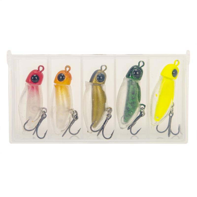 Fly Fishing Lures 5pcs Realistic Fish Lures With Hook Pencil Fishing Gear With Tackle Box Silent Floating Swimbait For Bass