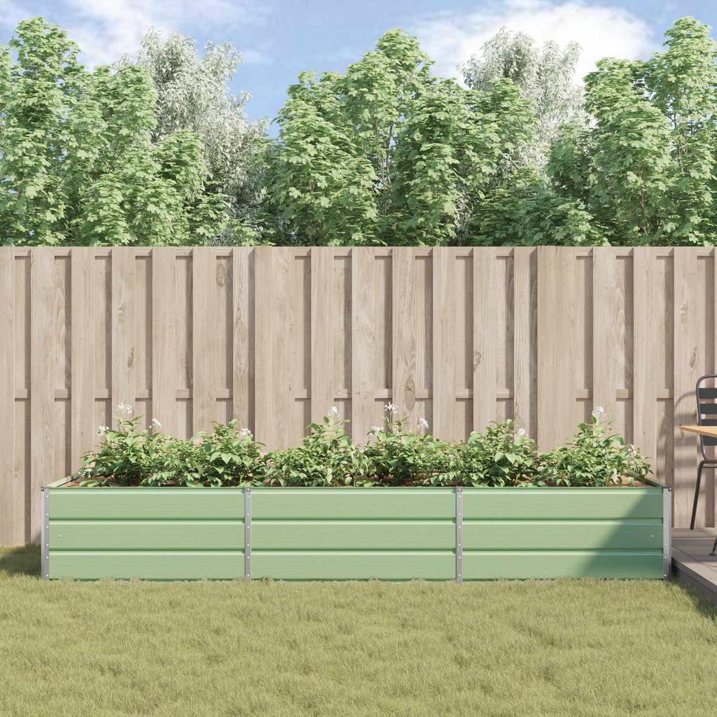 Planter Pastel Green 290 X 100 X 45 Cm Galvanized Steel