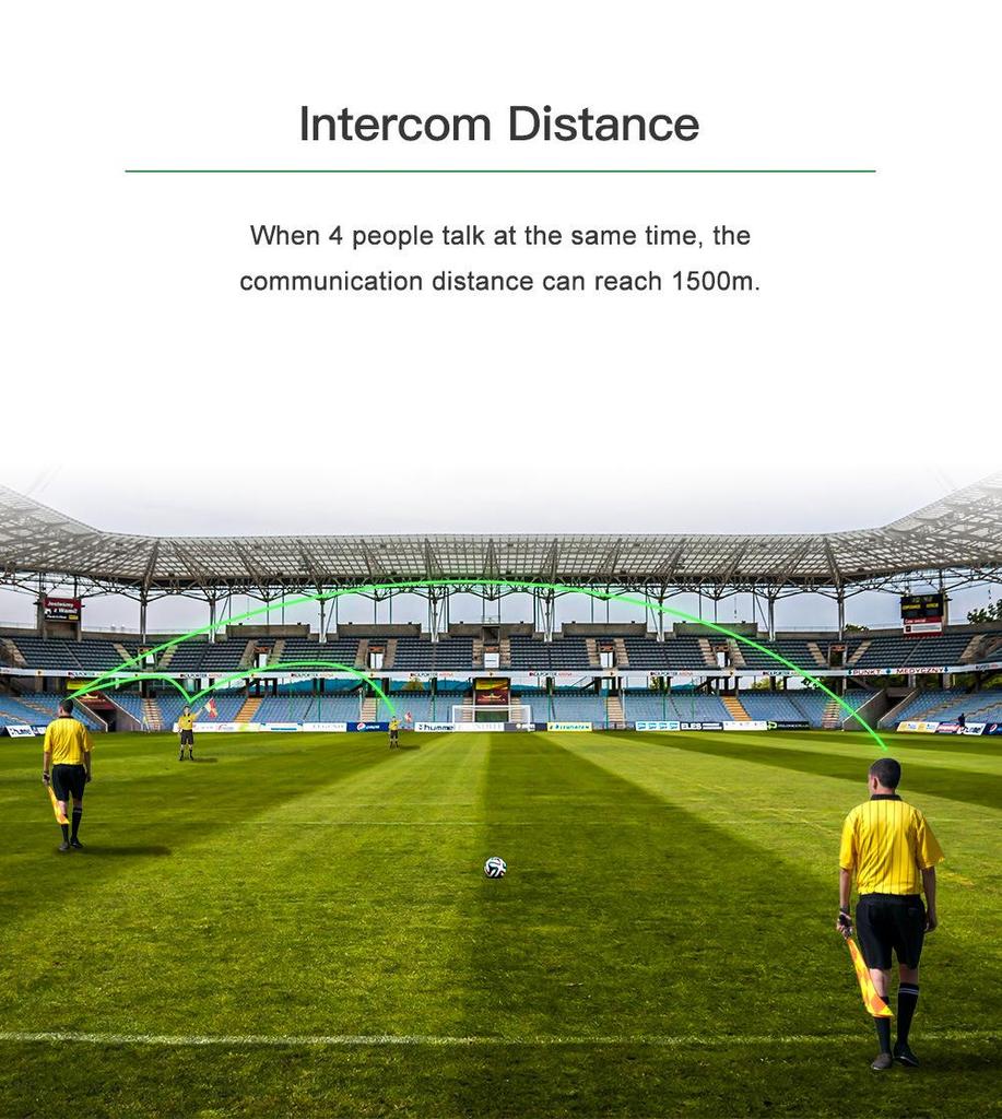 GoRef 4-Person Full-Duplex Bluetooth Referee Intercom