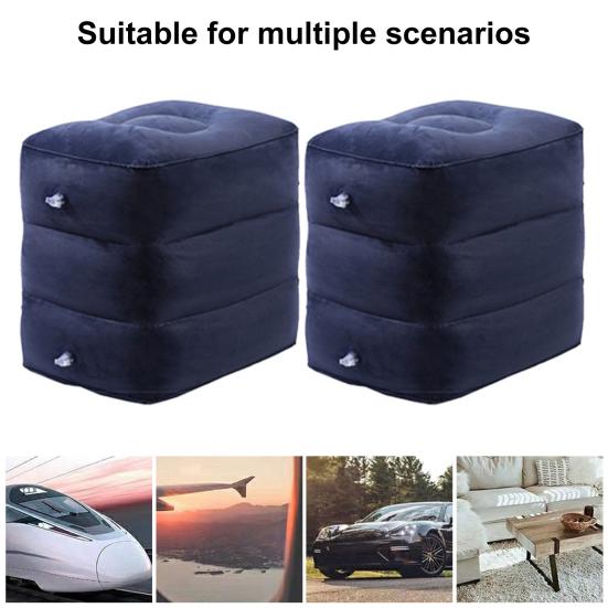 Poggiapiedi Gonfiabile Da Viaggio 3 Strati: Regolabile, Comodo E Portatile Con Custodia – Per Aereo, Ufficio E Relax A Casa (Grigio)
