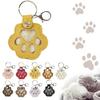 Faux Leather Paw Keychain Pet Hair Keepsake Paw Charm Key