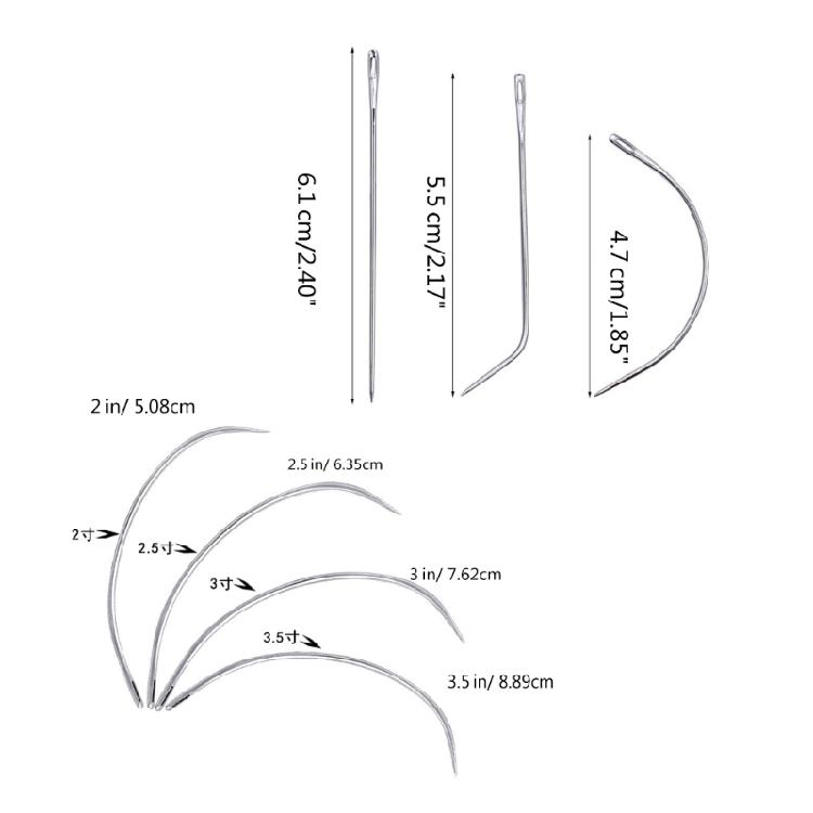 50 Pcs Heavy Duty Curved Needle Weaving Needle for Carpet Leather Project