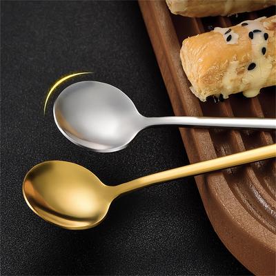 Stainless Steel Round Spoon Bird's Nest Tremella Spoon Honey Dessert Wedding Ceremony Mixing Spoon Coffee Spoon