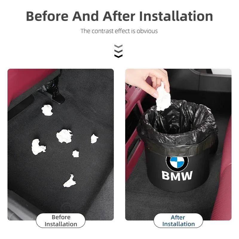 New Car Leather Storage Bag Trash Can Organizer Accessories for BMW M Performance M3 M5 M6 F01 F20 F10 F13 X5 F11 G20 X3 X1