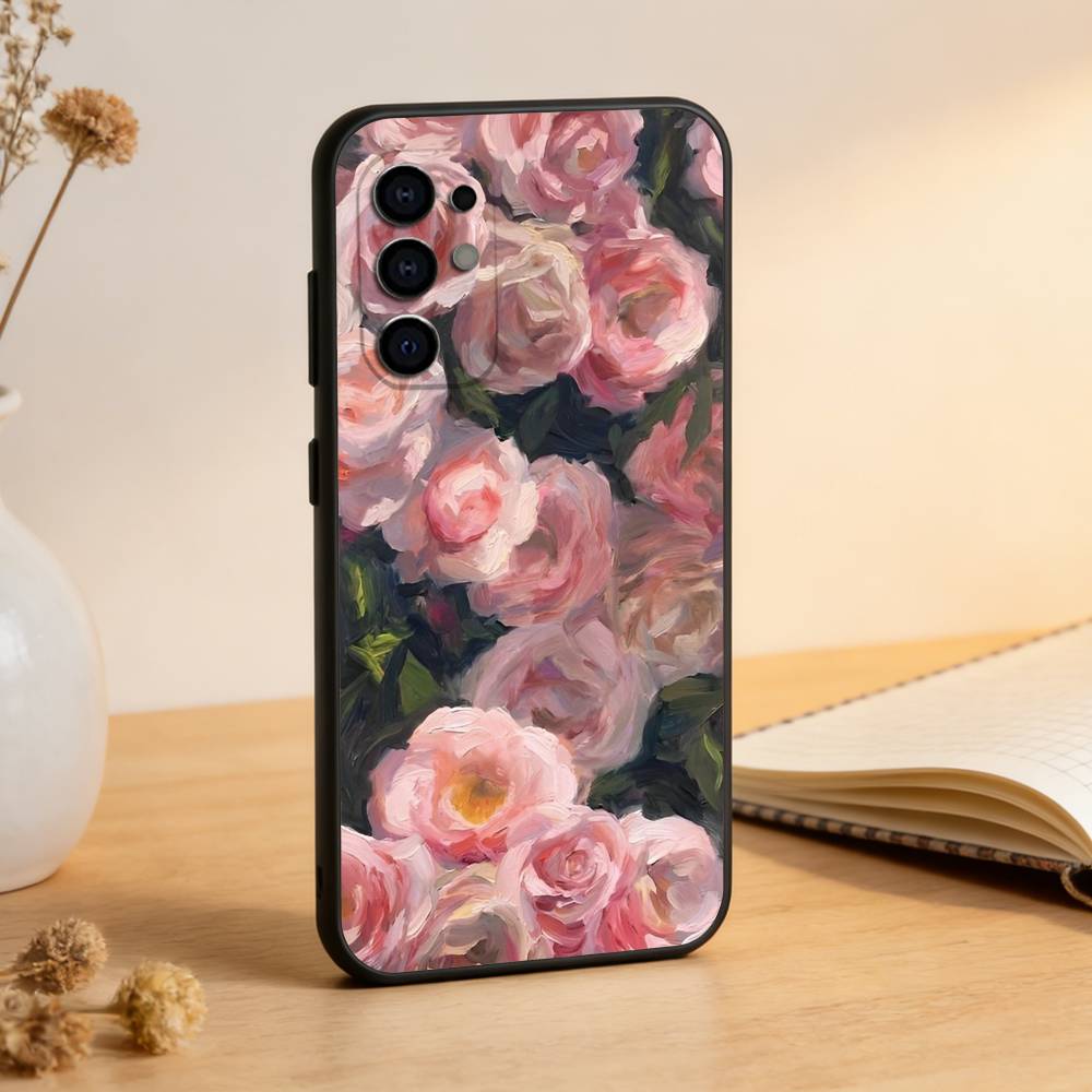 Oil Painting Flowers Series Phone Case For Samsung S25,S24,S21,S22,S23,S30,Ultra,S20,Plus,Fe,Soft Silicone Black Cover