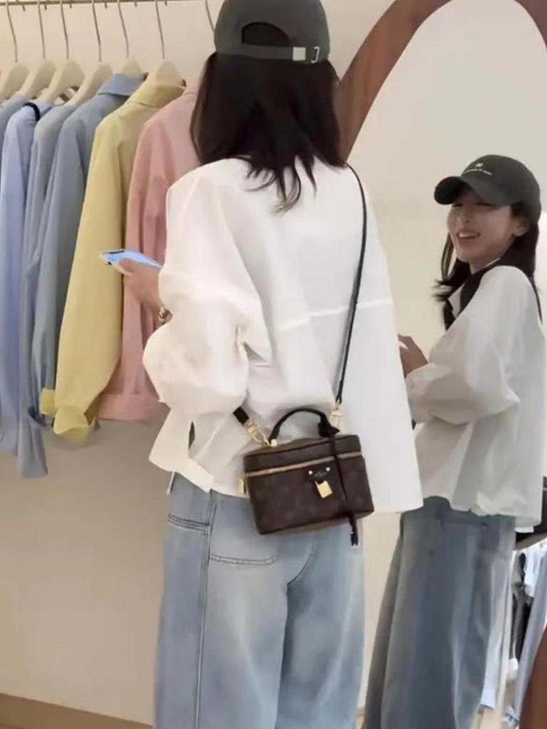 Korean Style Lapel Short Shirt for Women - 2025 Spring Fashion, Petite Casual, Loose Slimming Top