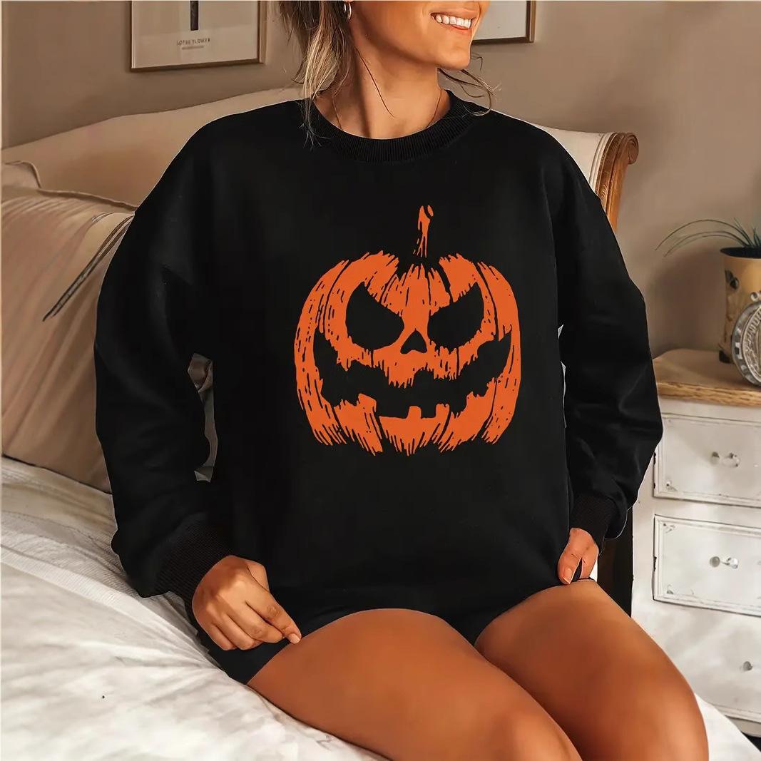 

Halloween Pumpkin Long Sleeve Crewneck Sweatshirt L