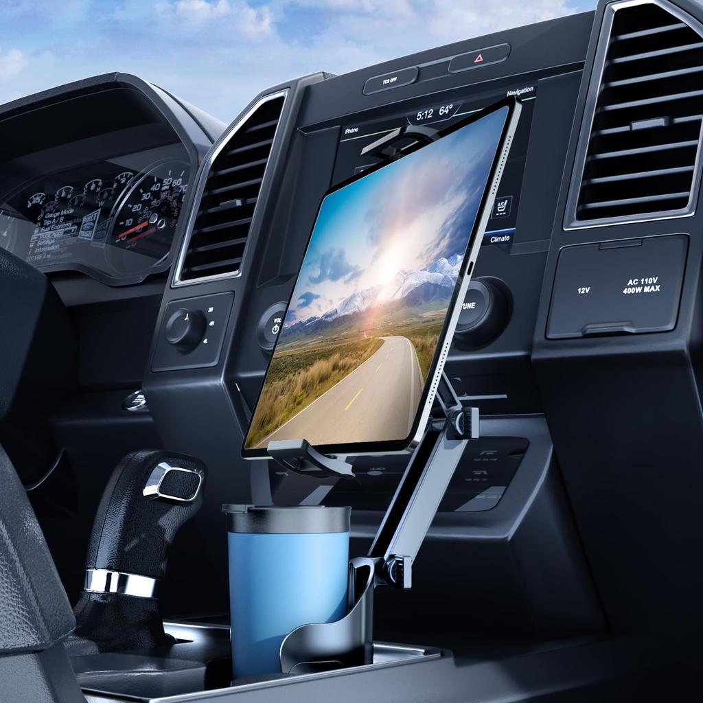 Drink Insert Type Drink Tablet Cup Drink Car iPad Tablet Adjustable Height Easy Extendable Small Item Compatible with All Inch Fits Most Bottles