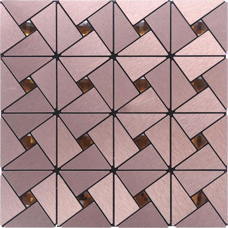 Aluminum-plastic Composite Mosaic Accent Wall Brushed Metal Glass Mosaic Accent Wall Decoration