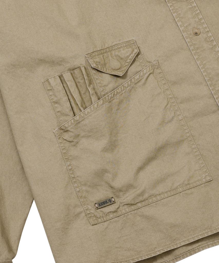 AJOBYAJO Cation Long Sleeve Utility Shirt [Beige]