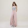 Pink American Retro High-waisted Loose Wide-leg Pants Versatile Drape Spring and Summer Scimitar Pants New Jeans Women