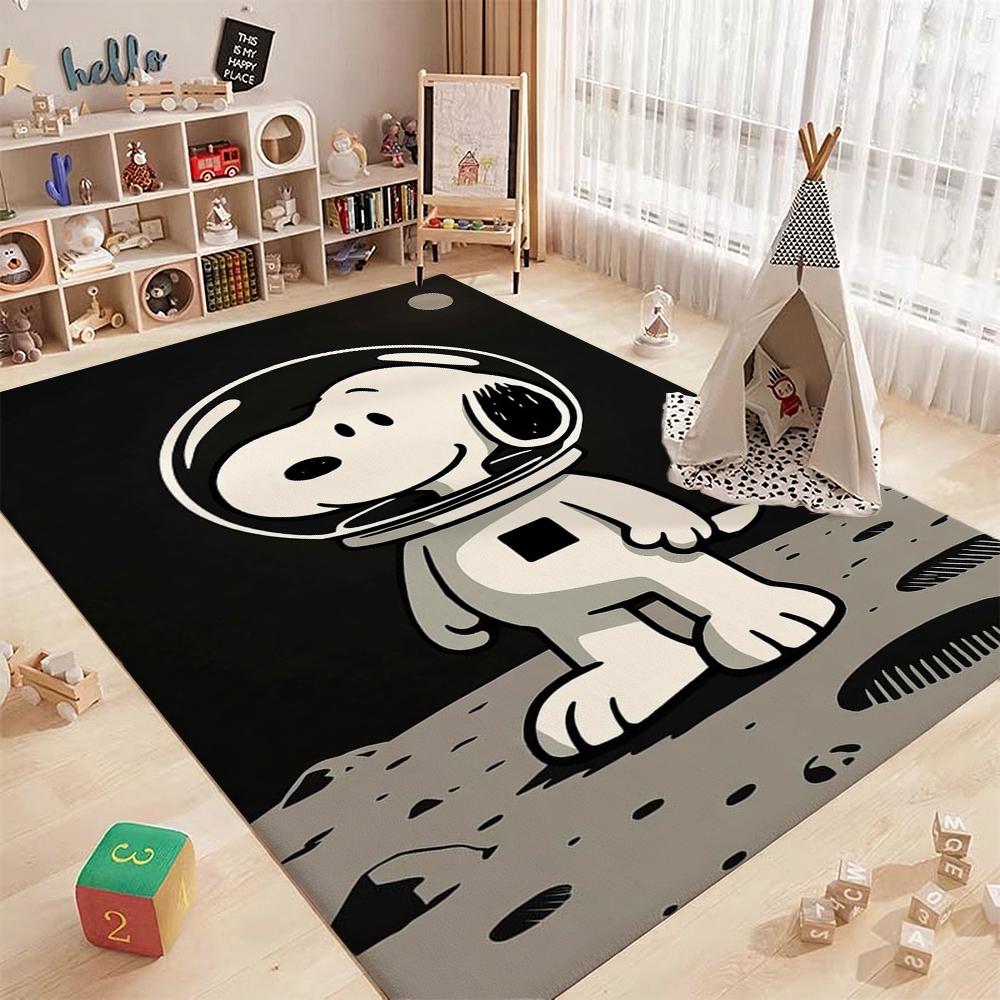 Snoopy Sweet Love Ride Rectangular Rug Nonslip Easyclean Carpet For Kids Bedroom Play Area Home Decor Great Holiday Gift